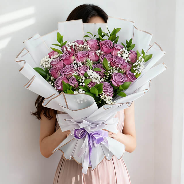 Wonder Purple Roses Bouquet