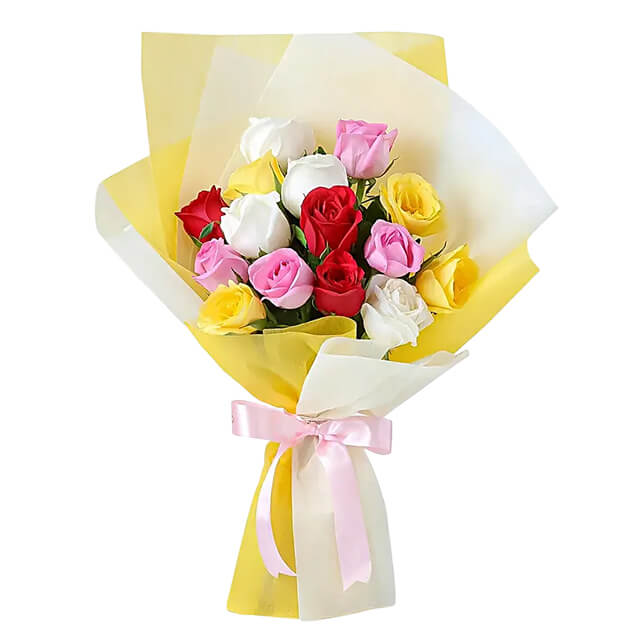 Mixed Rose Bouquet with Kaju Katli 2025