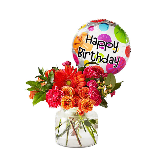 Fiesta Bouquet with Birthday Ballon