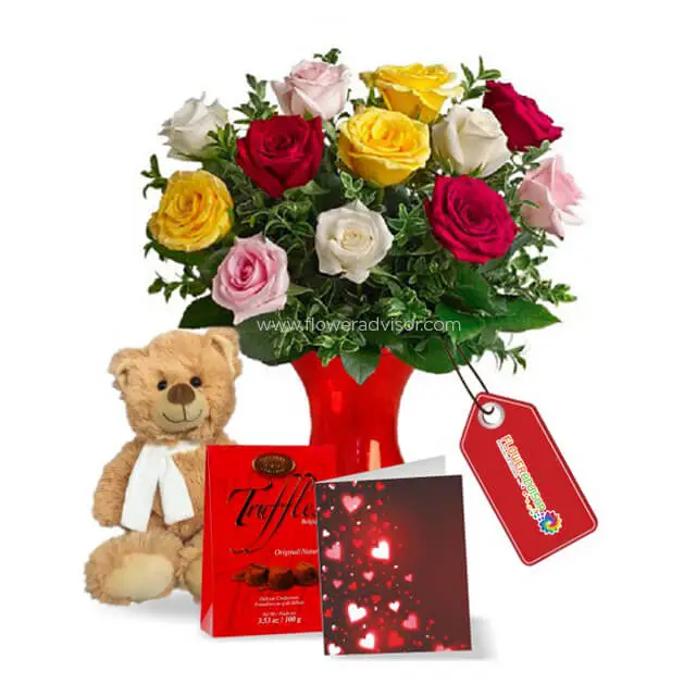 One Dozen Assorted Rose Combo