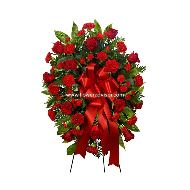 Red Flower Standing Spray