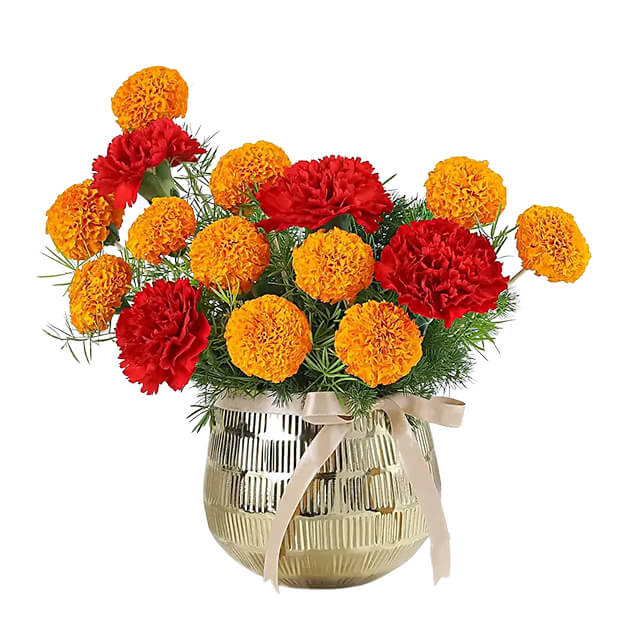 Carnation and Marigold Floral Arrangement 2025